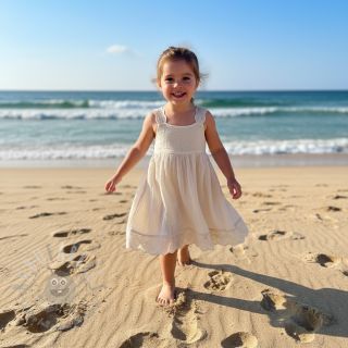 Muślin double gauze BORDER Helene natural