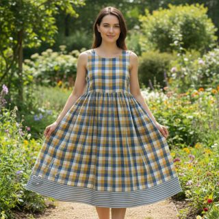 Muślin double gauze DOUBLE SIDED Summer Check