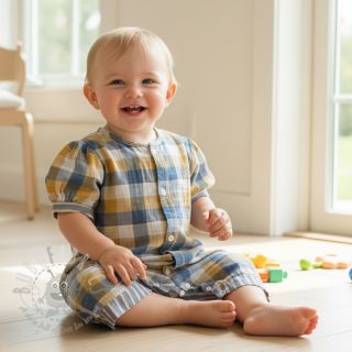 Muślin double gauze DOUBLE SIDED Summer Check