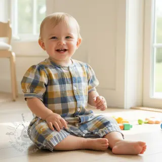 Muślin double gauze DOUBLE SIDED Summer Check
