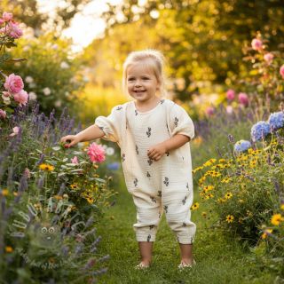 Muślin double gauze EMBROIDERY Cactus SIMPLY NATURAL