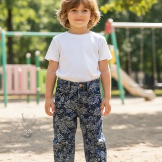 JEANS DENIM JACQUARD Flowie