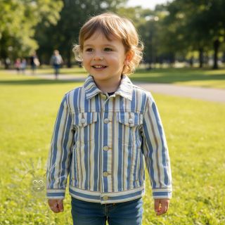 JEANS DENIM YARN DYED Stripe camel