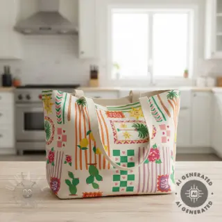 Tkanina dekoracyjna Linenlook Pura Vida Patch digital print