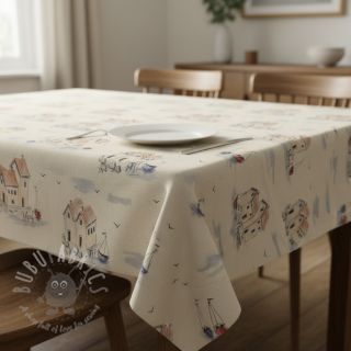 Tkanina dekoracyjna Linenlook Seaside House View digital print