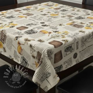 Tkanina dekoracyjna Linenlook Bee Honey Recipe digital print