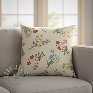 Tkanina dekoracyjna Linenlook Delicate Floral Field digital print