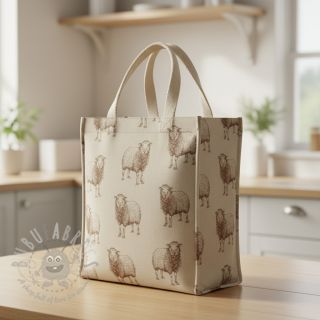 Tkanina dekoracyjna Linenlook Pen Drawing Sheep digital print