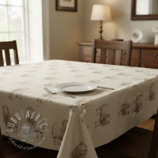 Tkanina dekoracyjna Linenlook Pen Drawing Sheep digital print