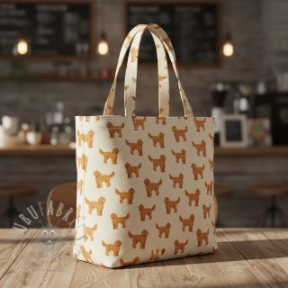 Tkanina dekoracyjna Linenlook Labradoodle Dog Love digital print