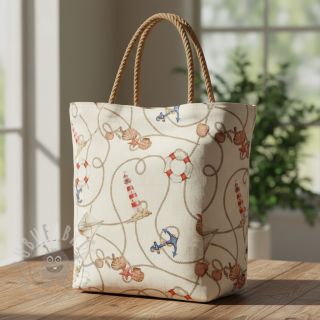 Tkanina dekoracyjna Linenlook Maritime Rope Mix digital print