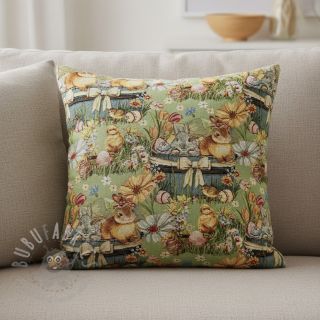 Tkanina dekoracyjna GOBELIN premium Playful Easter Scene