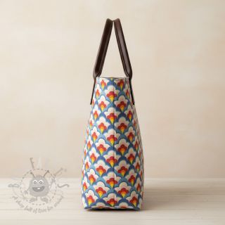 Tkanina dekoracyjna Linenlook Graphic Flower Scale digital print