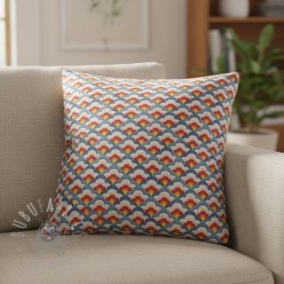 Tkanina dekoracyjna Linenlook Graphic Flower Scale digital print