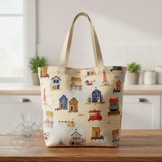 Tkanina dekoracyjna Village Harbour Life digital print