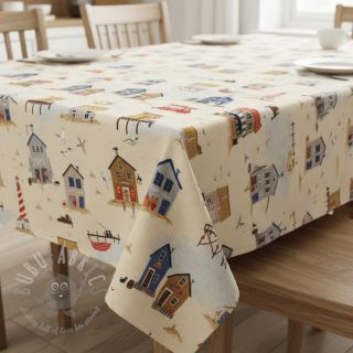 Tkanina dekoracyjna Village Harbour Life digital print