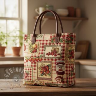 Tkanina dekoracyjna GOBELIN premium Strawberry Jam Check