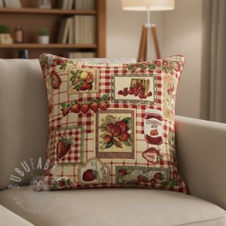 Tkanina dekoracyjna GOBELIN premium Strawberry Jam Check