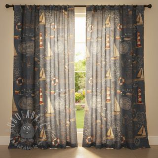 Tkanina dekoracyjna GOBELIN premium Coast Lighthouse Sea