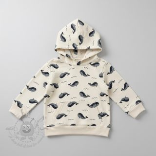 Dresówka drapana JOGGING Whales ecru