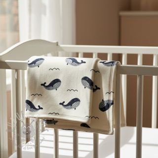 Dresówka drapana JOGGING Whales ecru