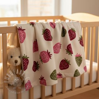 Dresówka drapana JOGGING Strawberries ecru