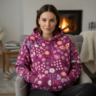 Dresówka Flowers Azriel fuchsia