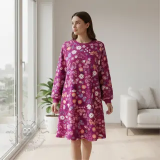 Dresówka Flowers Azriel fuchsia