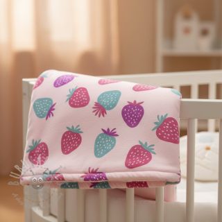 Dresówka drapana JOGGING Strawberries pink