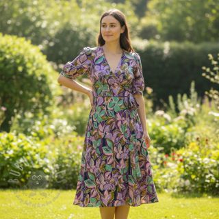 Bawełniana tkanina VISCOSE Flowers cobalt