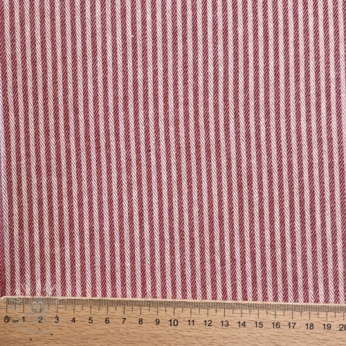 Tkanina dekoracyjna DOBBY Colored stripe cherry