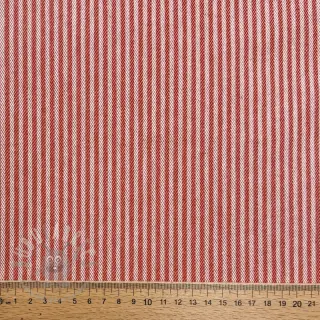 Tkanina dekoracyjna DOBBY Colored stripe poppy red