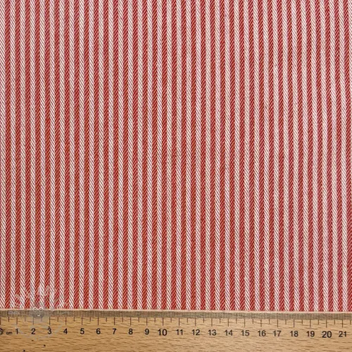 Tkanina dekoracyjna DOBBY Colored stripe poppy red