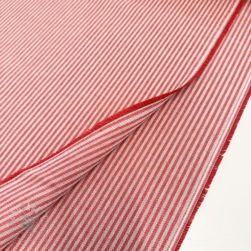 Tkanina dekoracyjna DOBBY Colored stripe poppy red