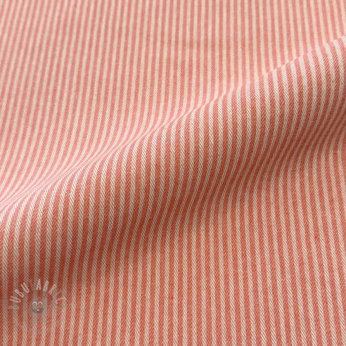 Tkanina dekoracyjna DOBBY Colored stripe coral