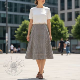 Bawełniana tkanina YARN DYED BRUSHED Check Mike ecru