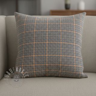 Bawełniana tkanina YARN DYED BRUSHED Check Mike ecru