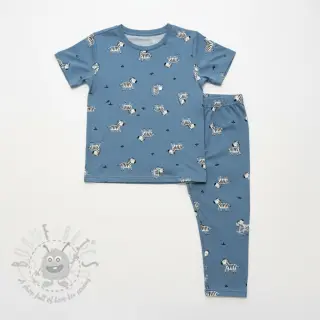 Bawełniana tkanina FLANNEL Zebras blue