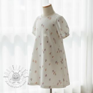 Bawełniana tkanina FLANNEL Flowers white