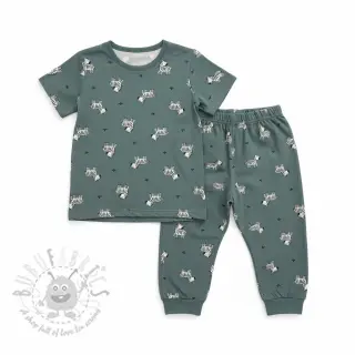 Bawełniana tkanina FLANNEL Zebras green