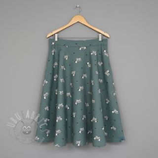 Bawełniana tkanina FLANNEL Zebras green