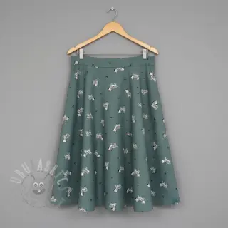 Bawełniana tkanina FLANNEL Zebras green