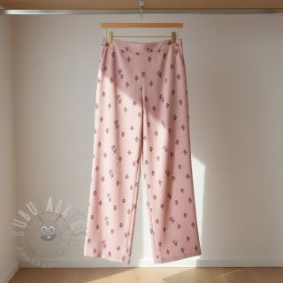 Bawełniana tkanina FLANNEL Flowers light pink