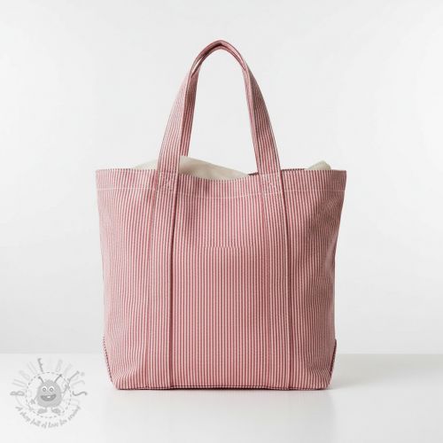 Tkanina dekoracyjna DOBBY Colored stripe cherry