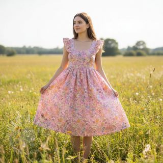 Bawełniana tkanina VOILE Small hayppy flowers digital print