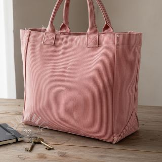 Tkanina dekoracyjna DOBBY Colored stripe poppy red