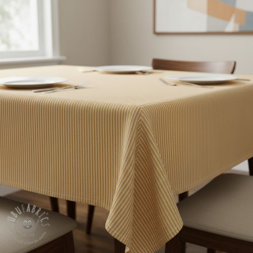 Tkanina dekoracyjna DOBBY Colored stripe ochre