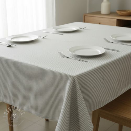 Tkanina dekoracyjna DOBBY Colored stripe light grey