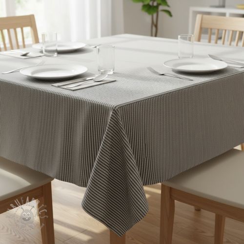 Tkanina dekoracyjna DOBBY Colored stripe black