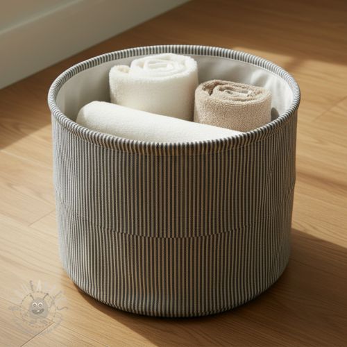 Tkanina dekoracyjna DOBBY Colored stripe black